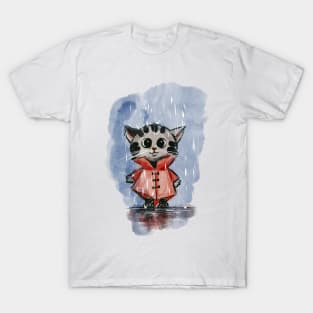 Cat in a raincoat T-Shirt